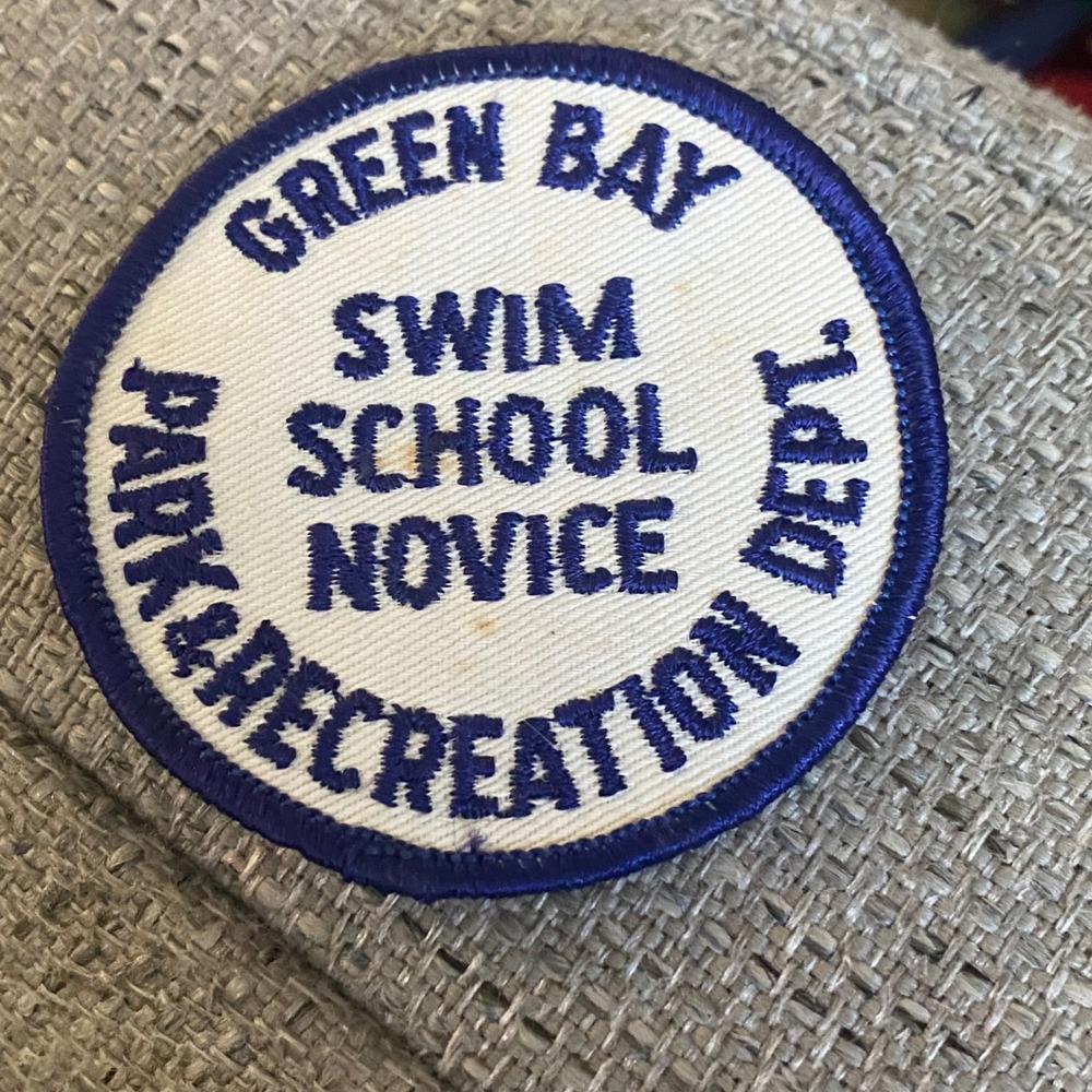 Vintage Green Bay Park & Recreation Dept Swim School Novice Patch Blue White